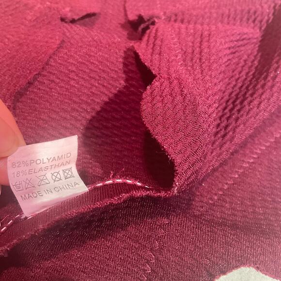 One shoulder swimsuit, red Bordeaux, Size S - Picture 8 of 9